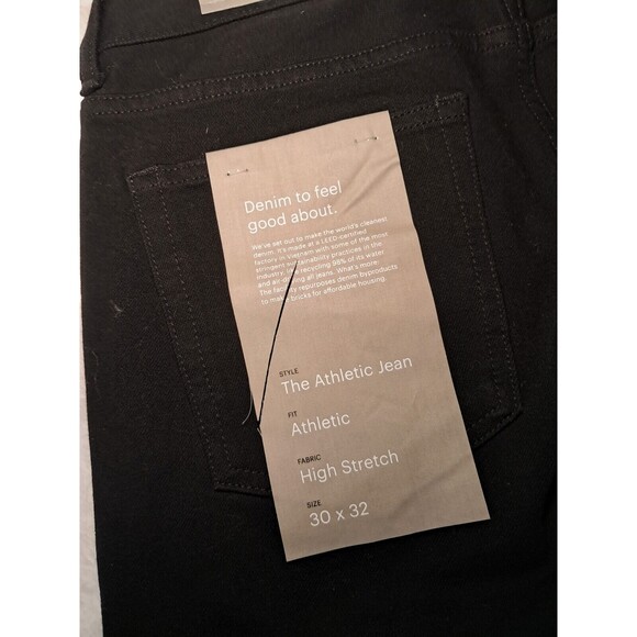 Everlane Size 30x32 The Athletic 4-Way Stretch Organic Jean | Uniform Black NWT - Picture 8 of 13